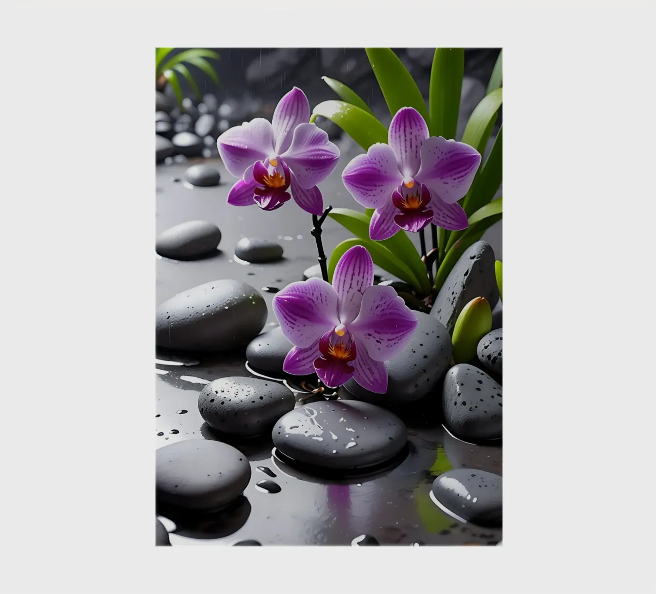 Orchids with stones_1 notebook by Farb- und Blütenzauber by LK