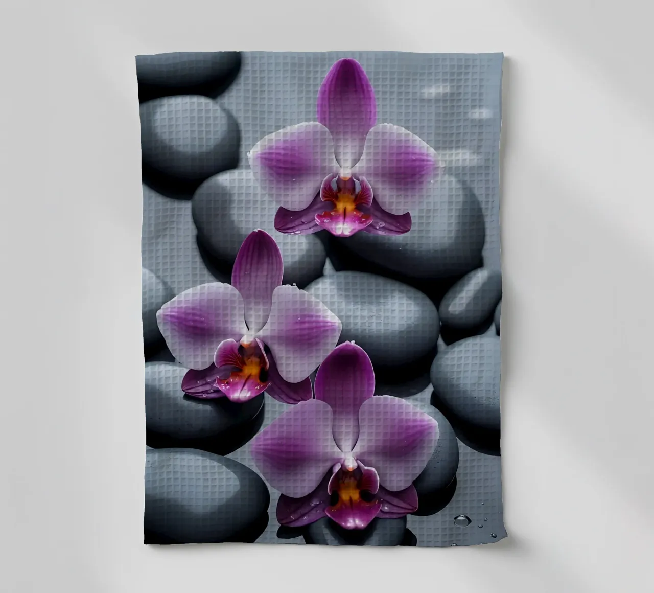 Orchidee con pietre_2 canovaccio da cucina da Farb- und Blütenzauber by LK