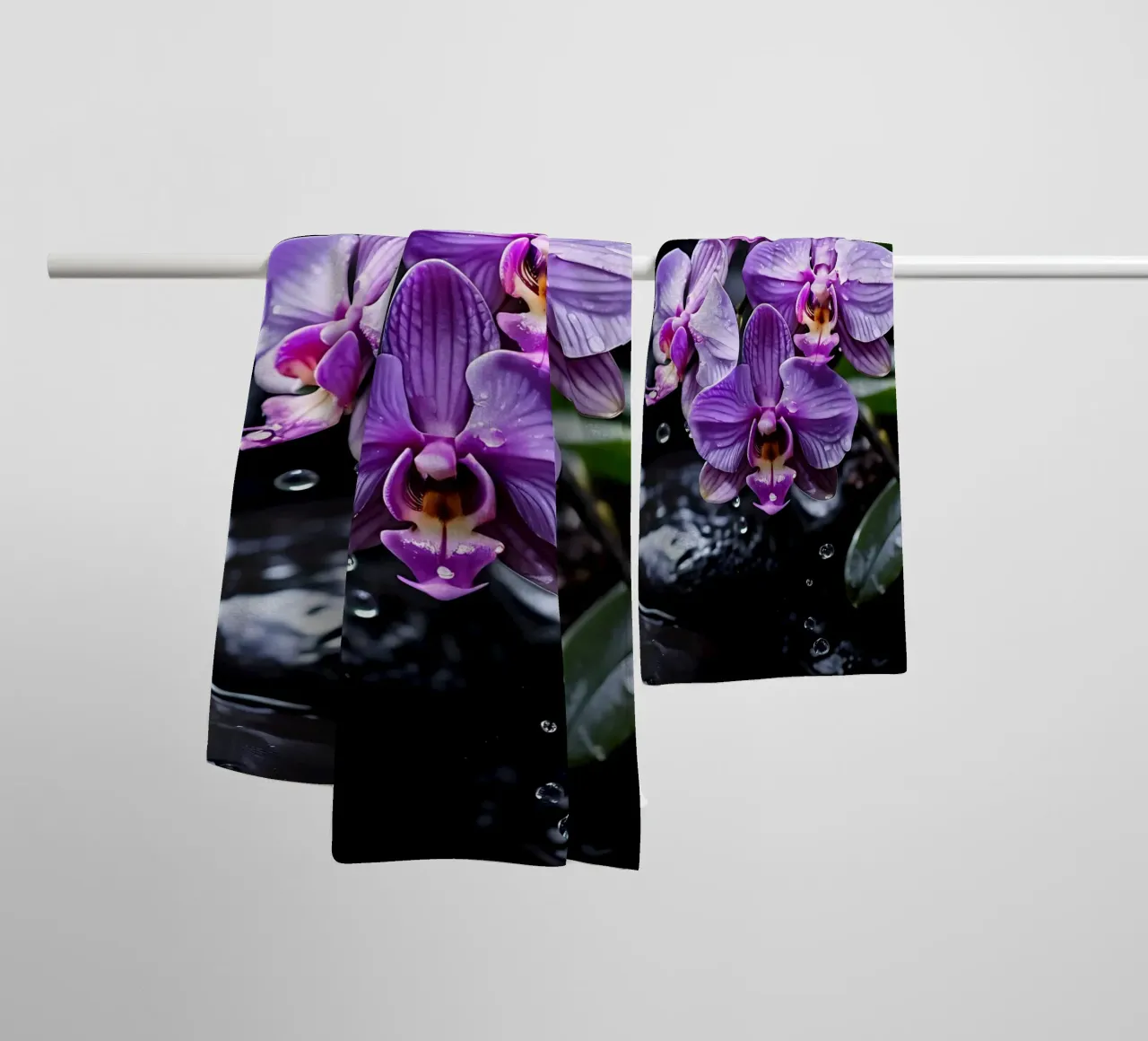 Orchidee con pietre_3 asciugamano da bagno da Farb- und Blütenzauber by LK