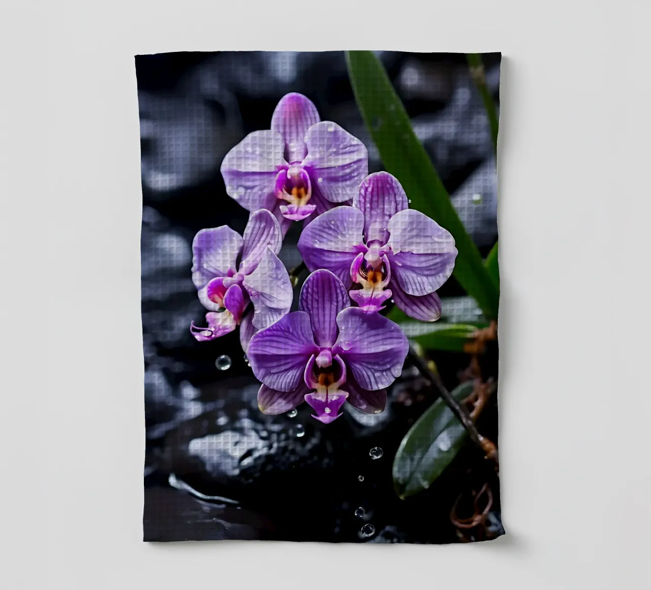 Orchidee con pietre_3 canovaccio da cucina da Farb- und Blütenzauber by LK
