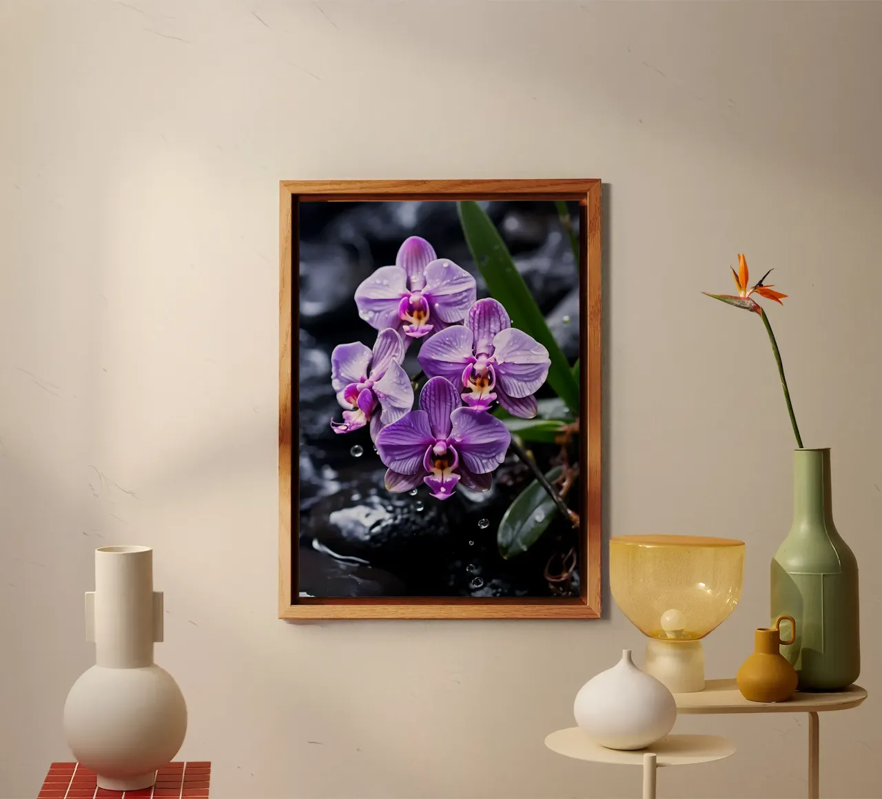 Orchidee con pietre_3 alluminio dibond da Farb- und Blütenzauber by LK