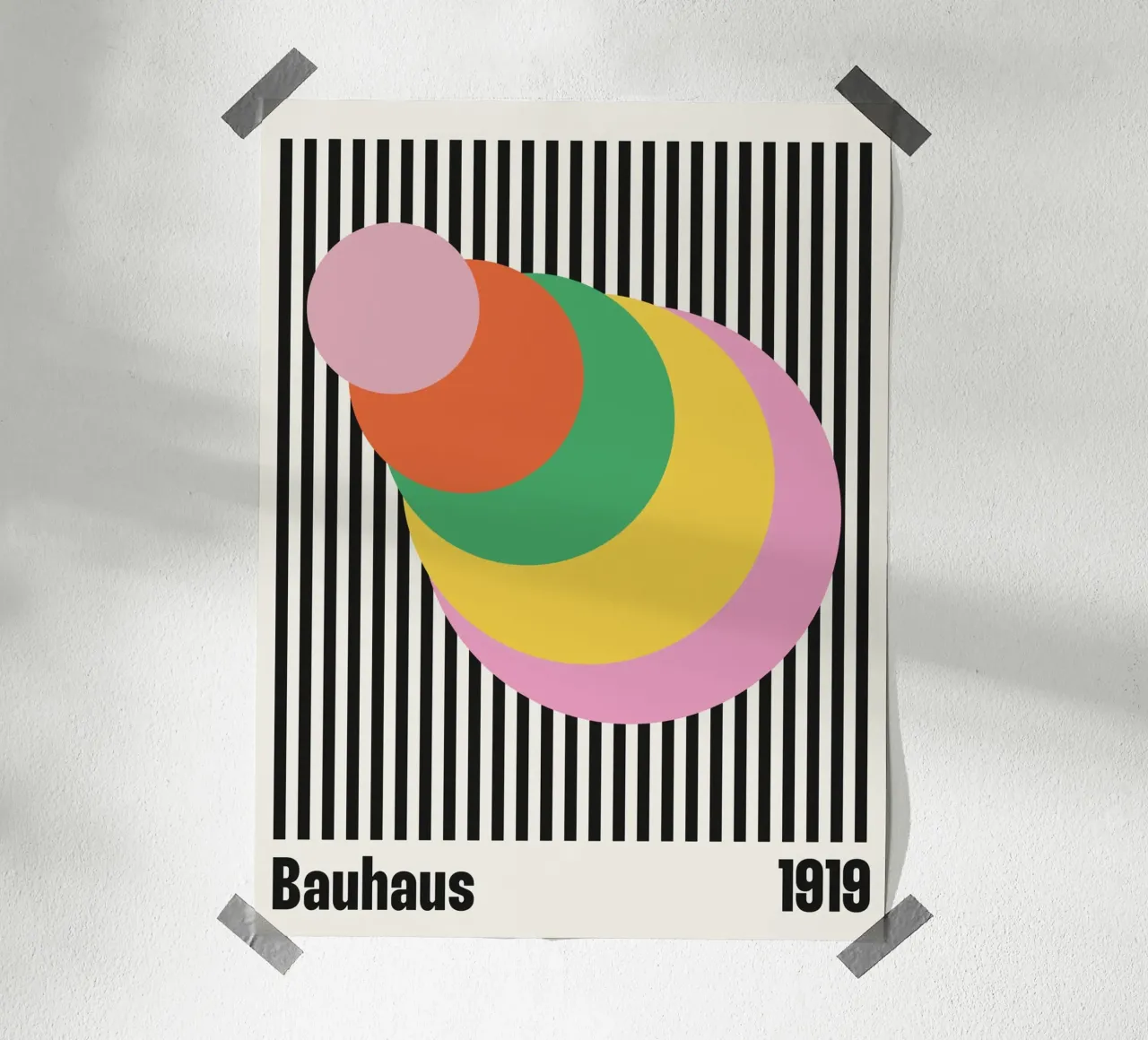 Circoli Bauhaus Stile della mostra 3 poster con telaio in alluminio da Paigaam Studio