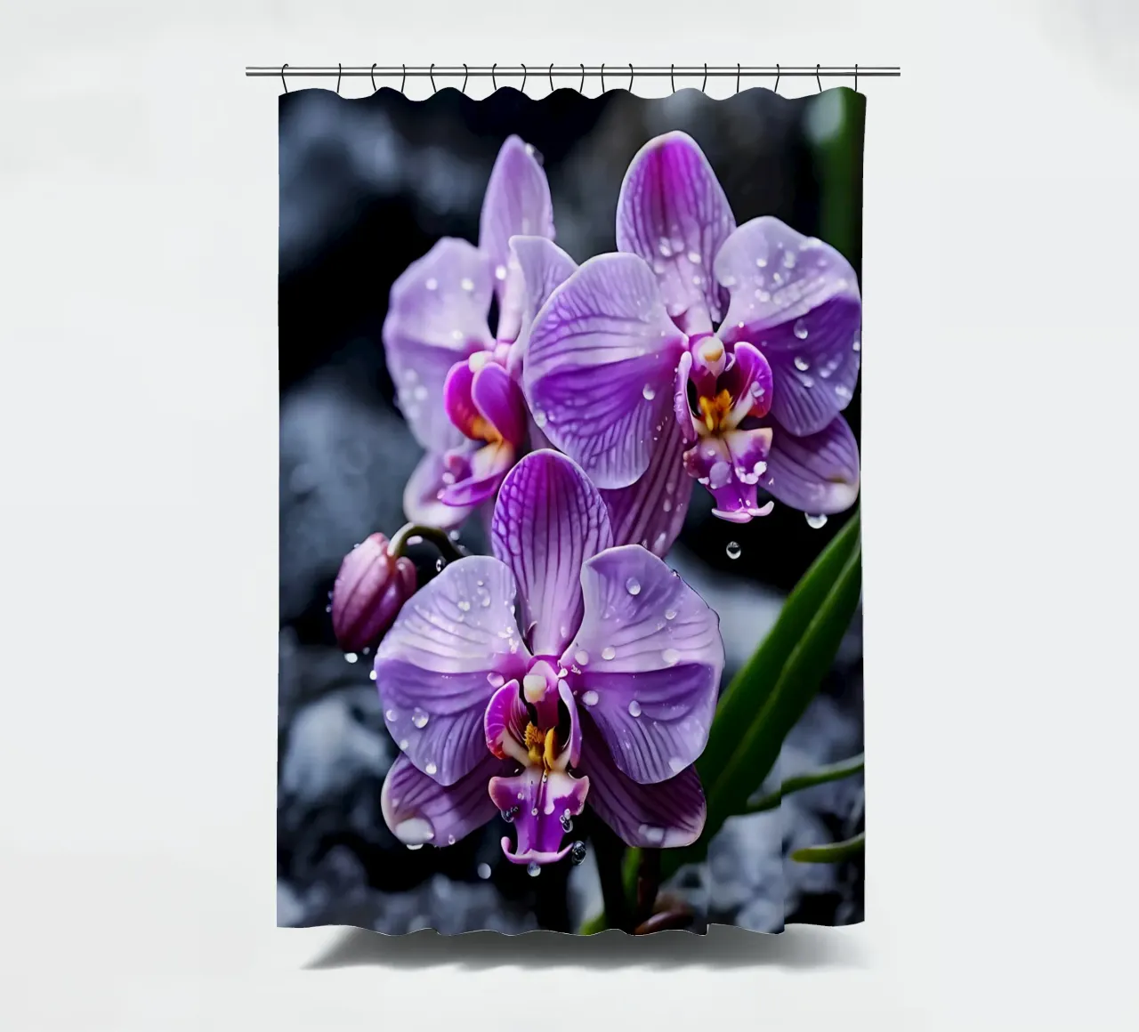 Orchideen mit Steinen_4 Duschvorhang von Farb- und Blütenzauber by LK