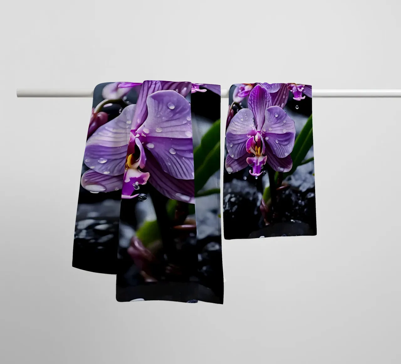 Orchidee con pietre_4 asciugamano da bagno da Farb- und Blütenzauber by LK