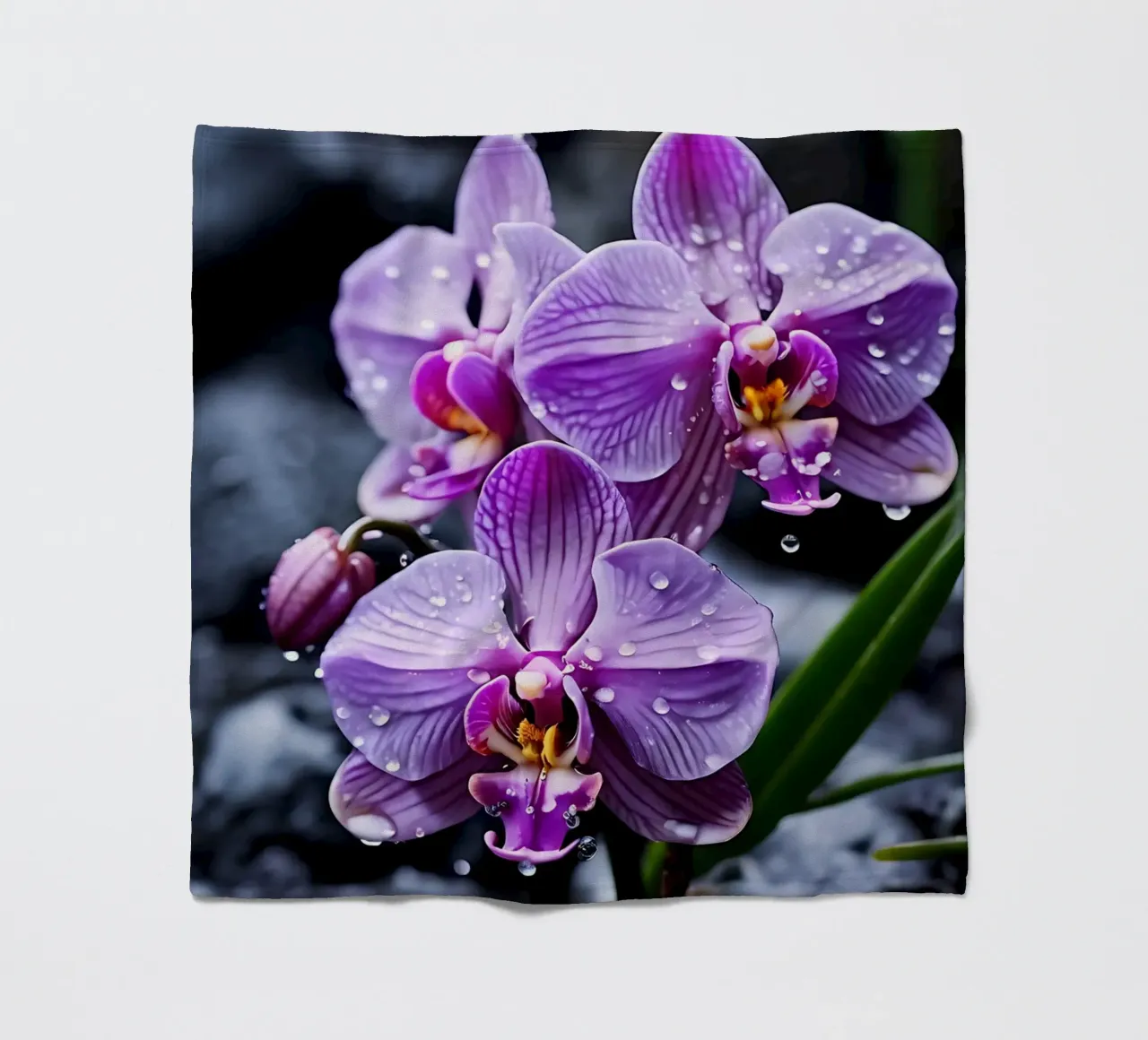Orchidee con pietre_4 coperta in pile da Farb- und Blütenzauber by LK