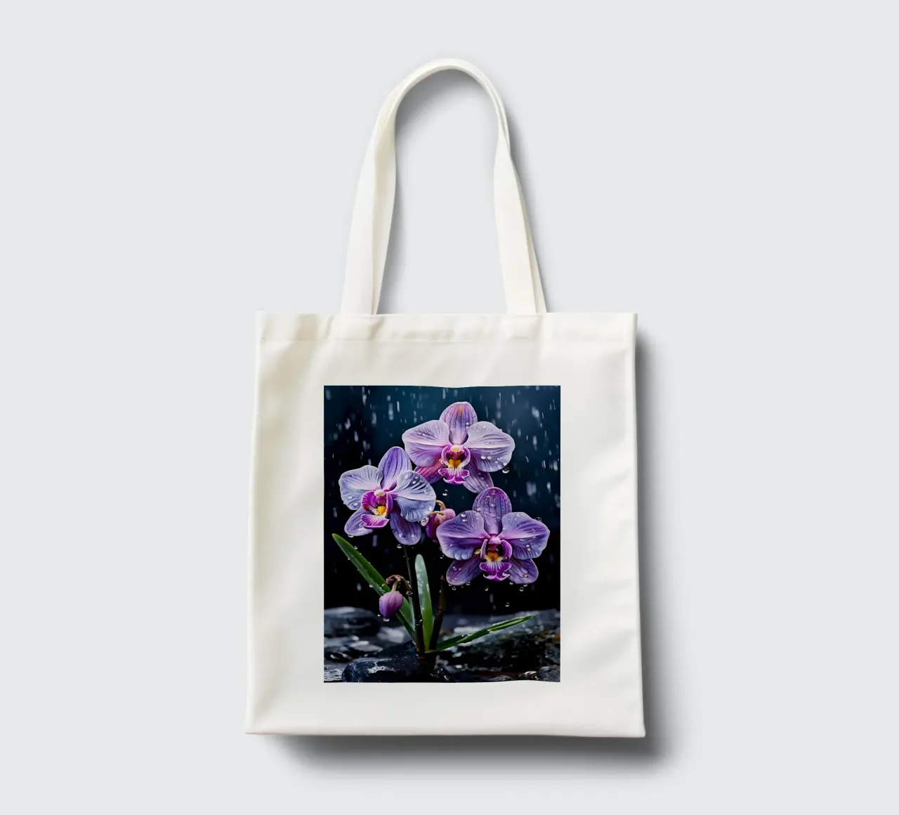 Orchidee con pietre_5 borsa in juta da Farb- und Blütenzauber by LK