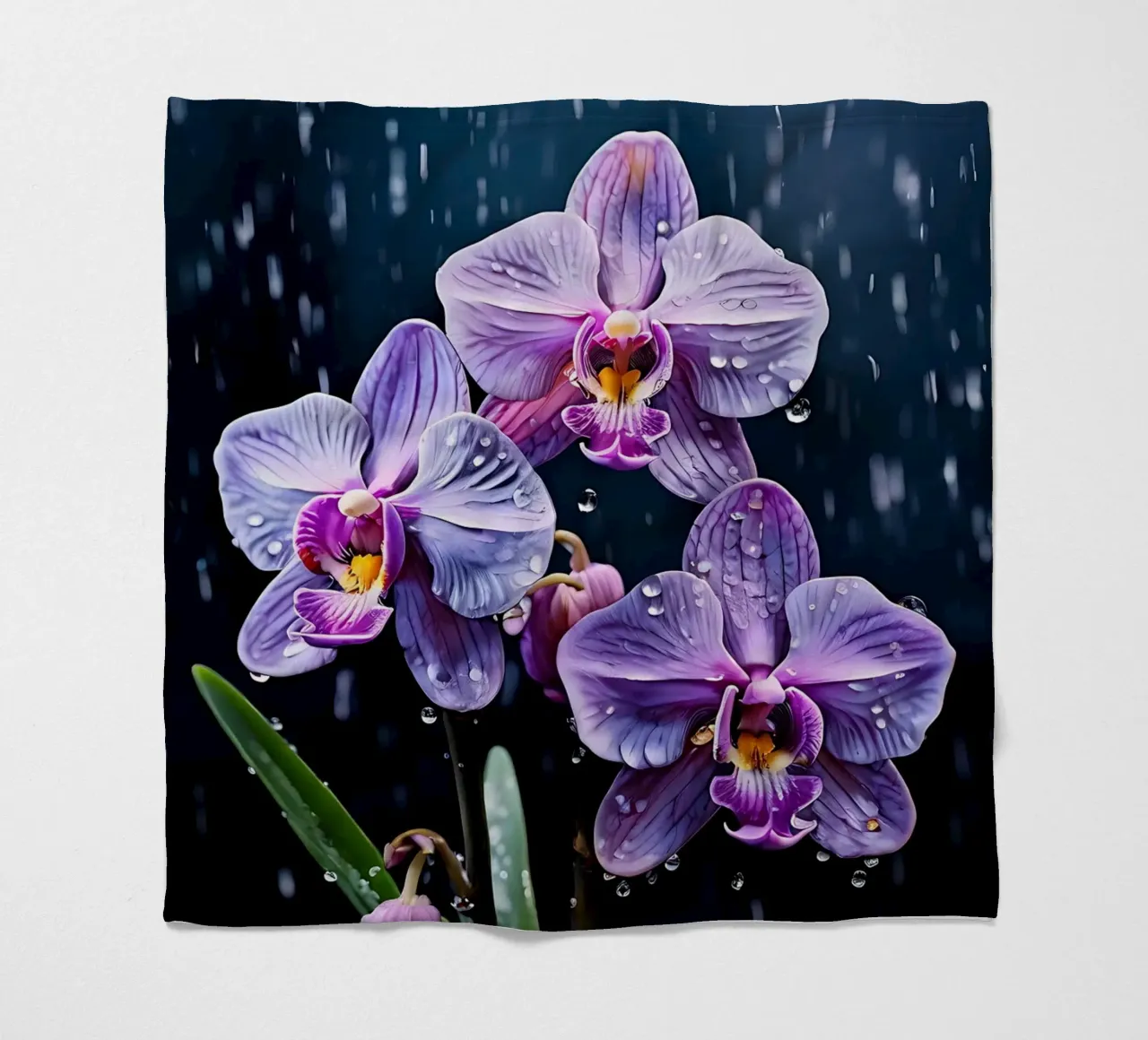 Orchidee con pietre_5 coperta in pile da Farb- und Blütenzauber by LK