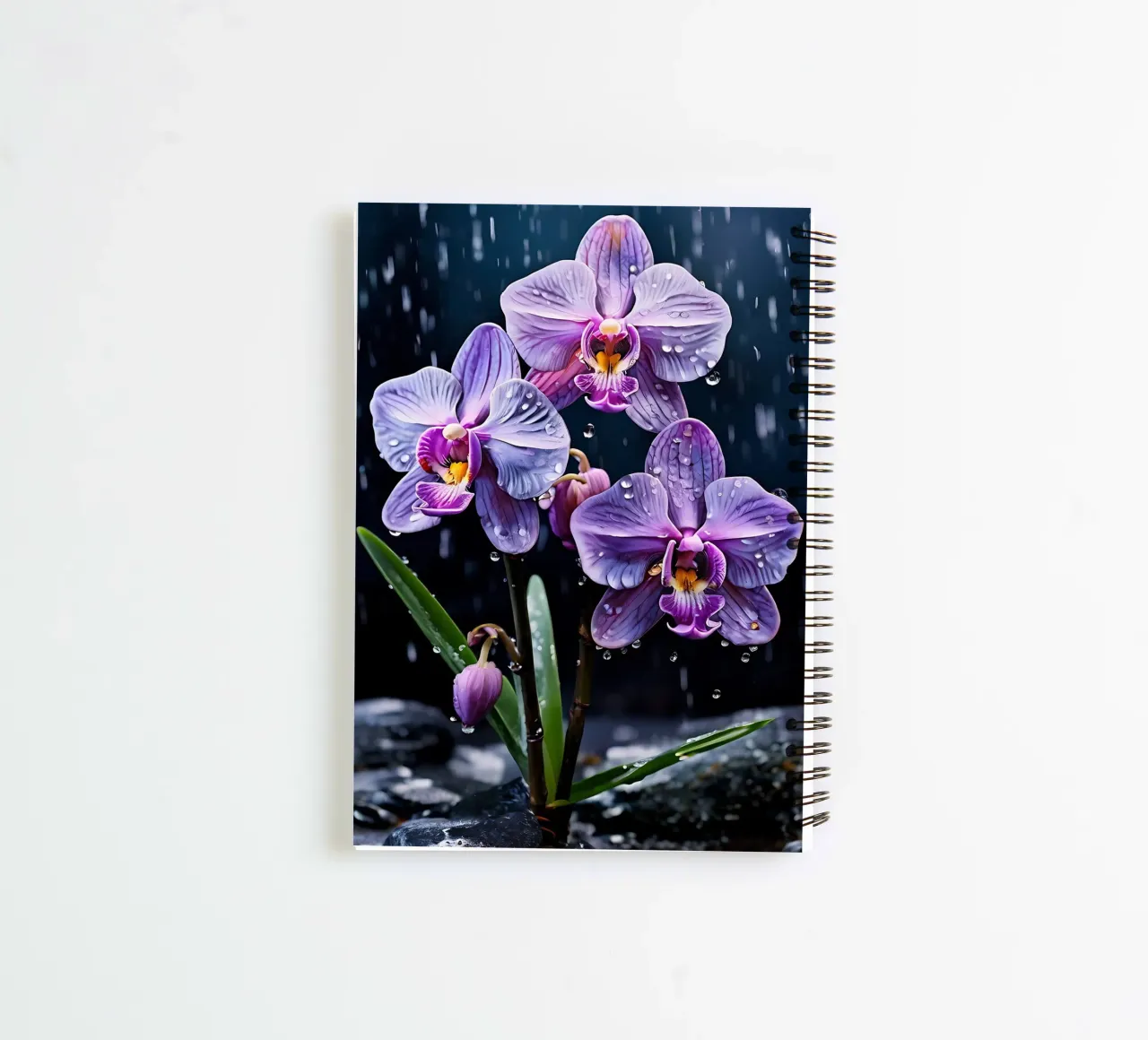 Orchids with stones_5 spiral notebook by Farb- und Blütenzauber by LK
