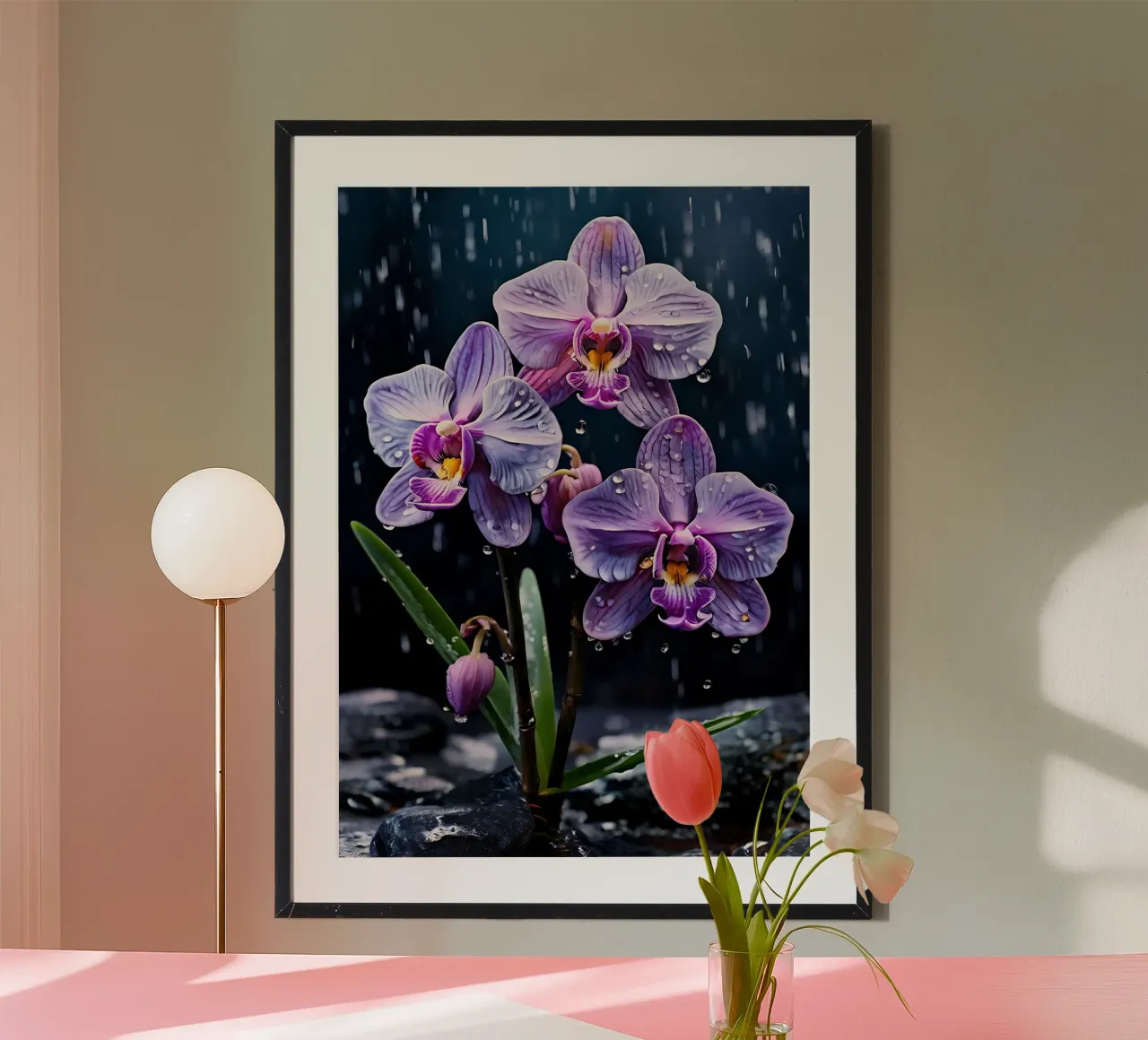 Orchidee con pietre_5 carta hahnemühle da Farb- und Blütenzauber by LK