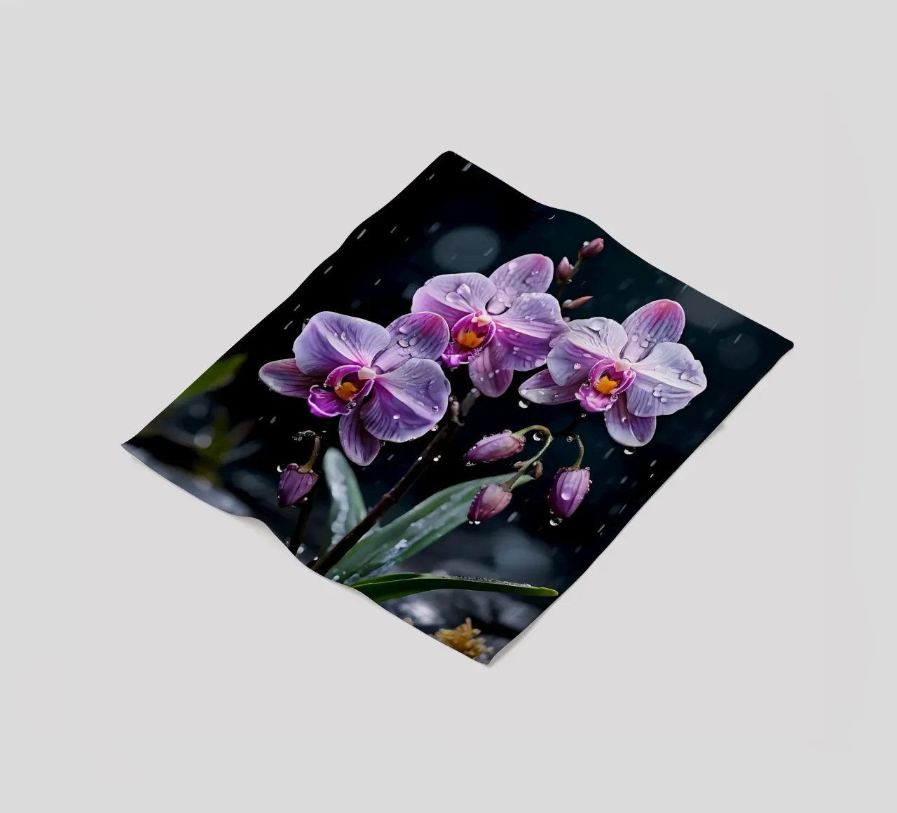 Orchidee con pietre_6 coperta in pile da Farb- und Blütenzauber by LK