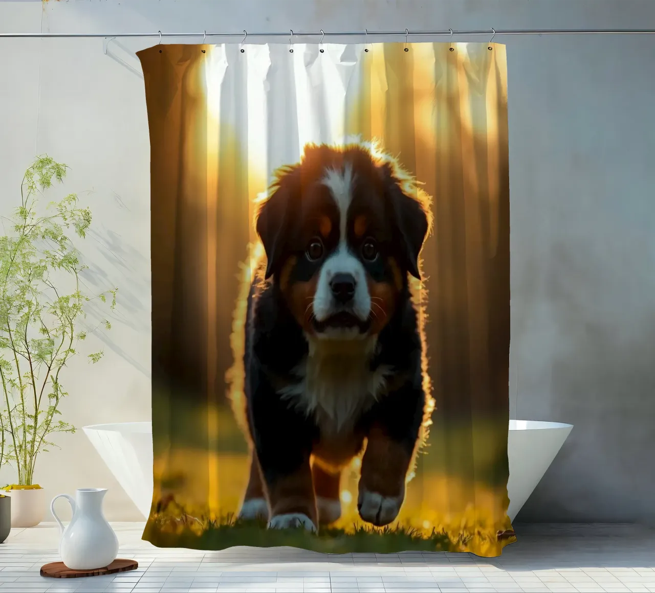 cute little puppies #47 shower curtain by Yumis.Beargang.and.Me