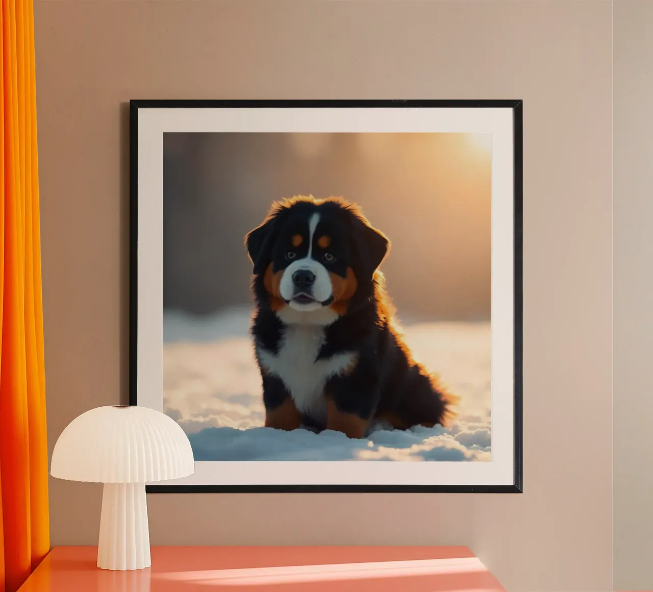cuccioli carini #48 poster con telaio in legno da Yumis.Beargang.and.Me