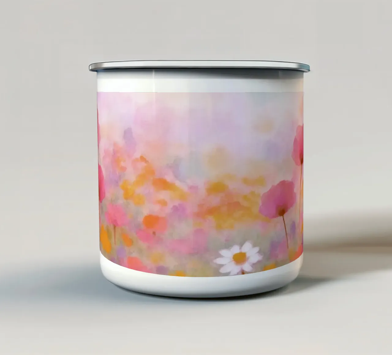 Sommerflüstern - Floral, abstrakte Kunst tazza in smalto da Petra Lang