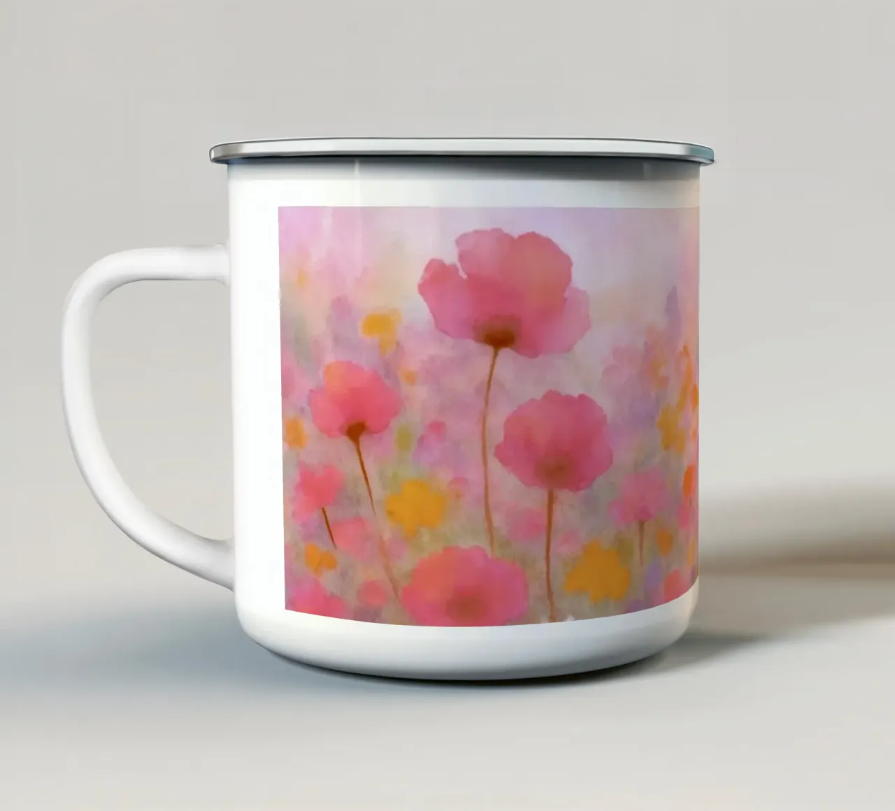 Sommerflüstern - Floral, abstrakte Kunst tazza in smalto da Petra Lang
