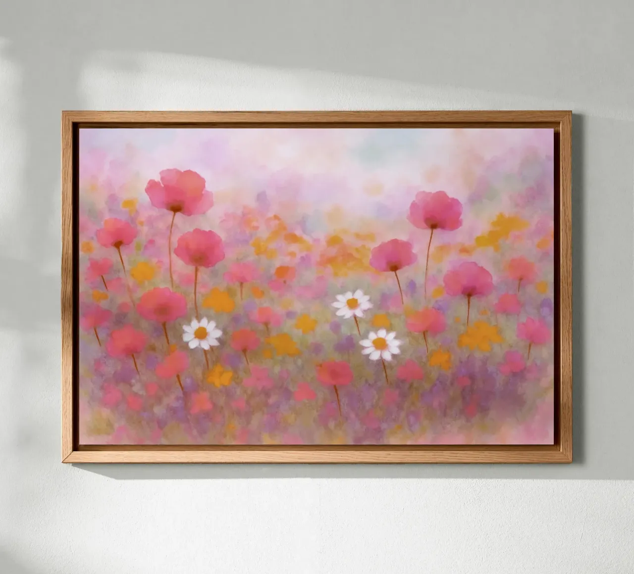 Sommerflüstern - Floral, abstrakte Kunst tela con Cornice a cassetta da Petra Lang