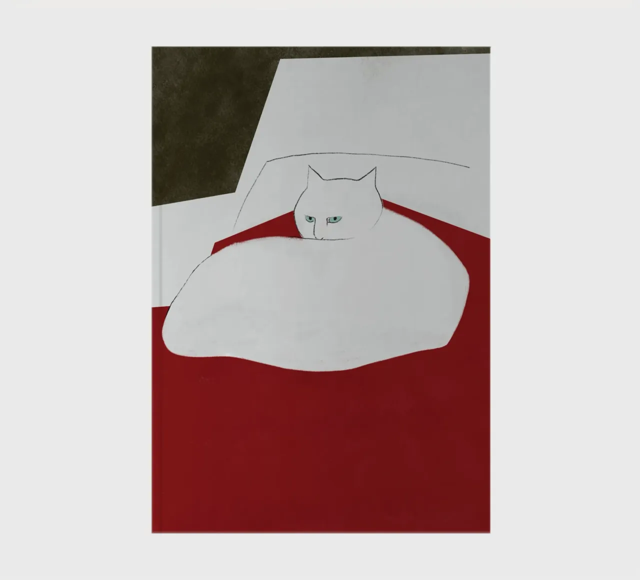 Cat on red blanket notebook by Little Dean