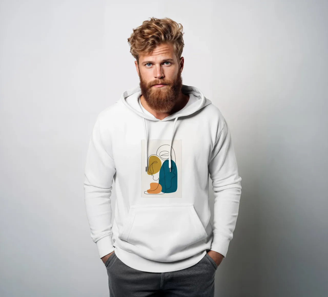 Abstract Faces 6 felpa con cappuccio da cityart