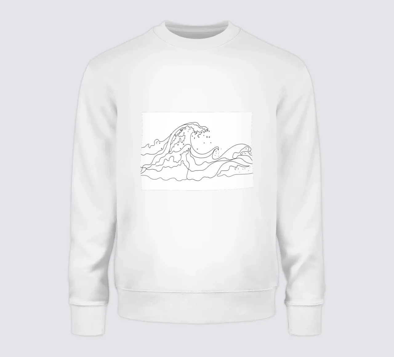 Minimal Line Art Ocean Waves sweatshirt by Nadjaa