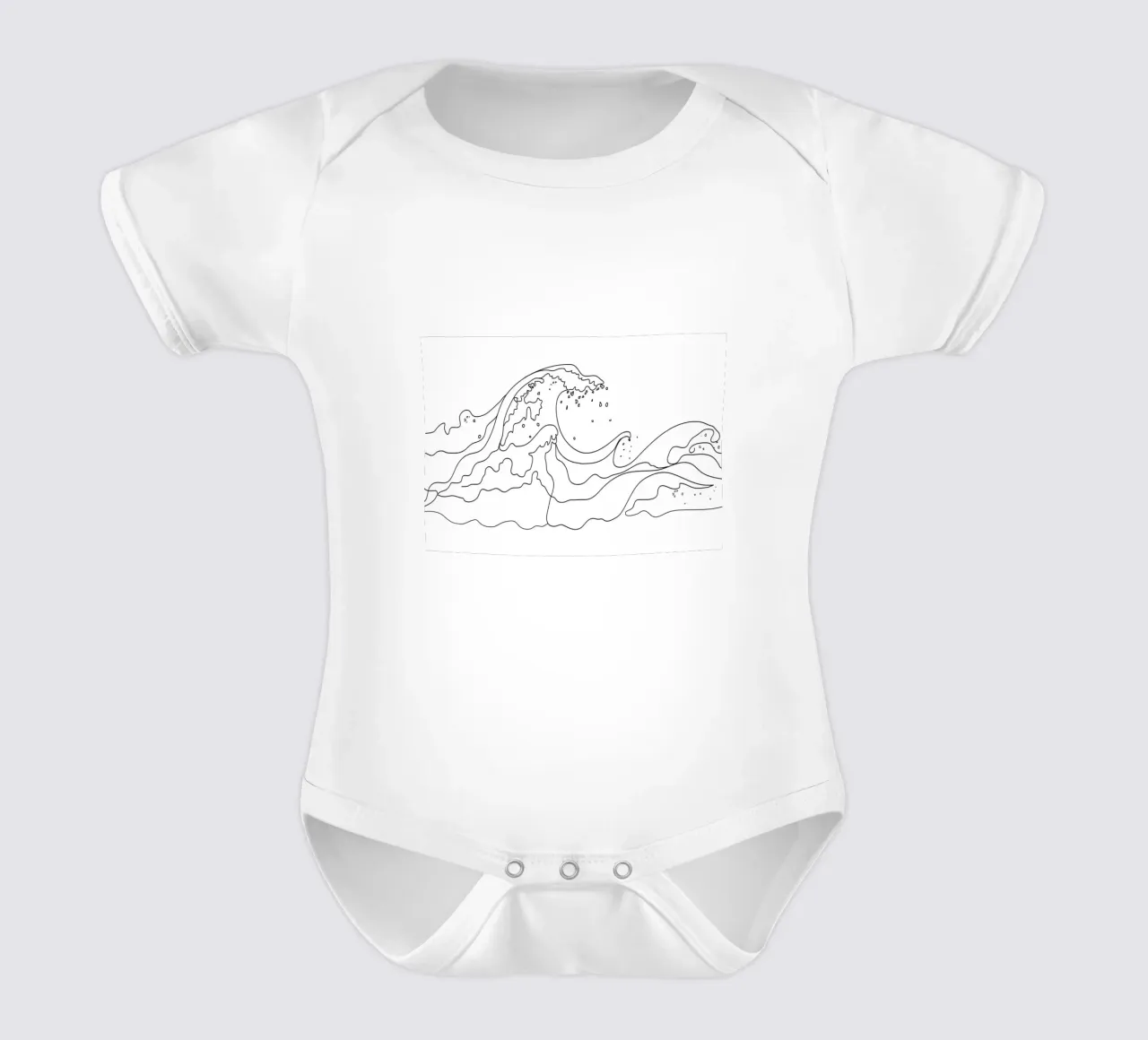 Minimal Line Art Ocean Waves body neonato maniche corte da Nadjaa