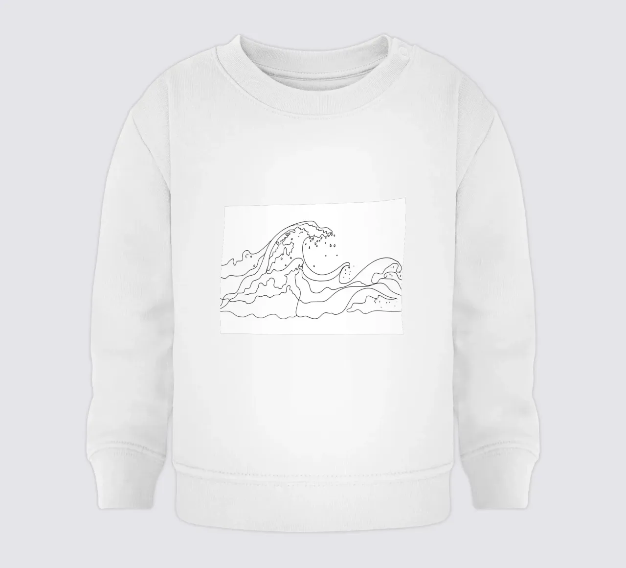 Minimal Line Art Ocean Waves felpa neonato da Nadjaa
