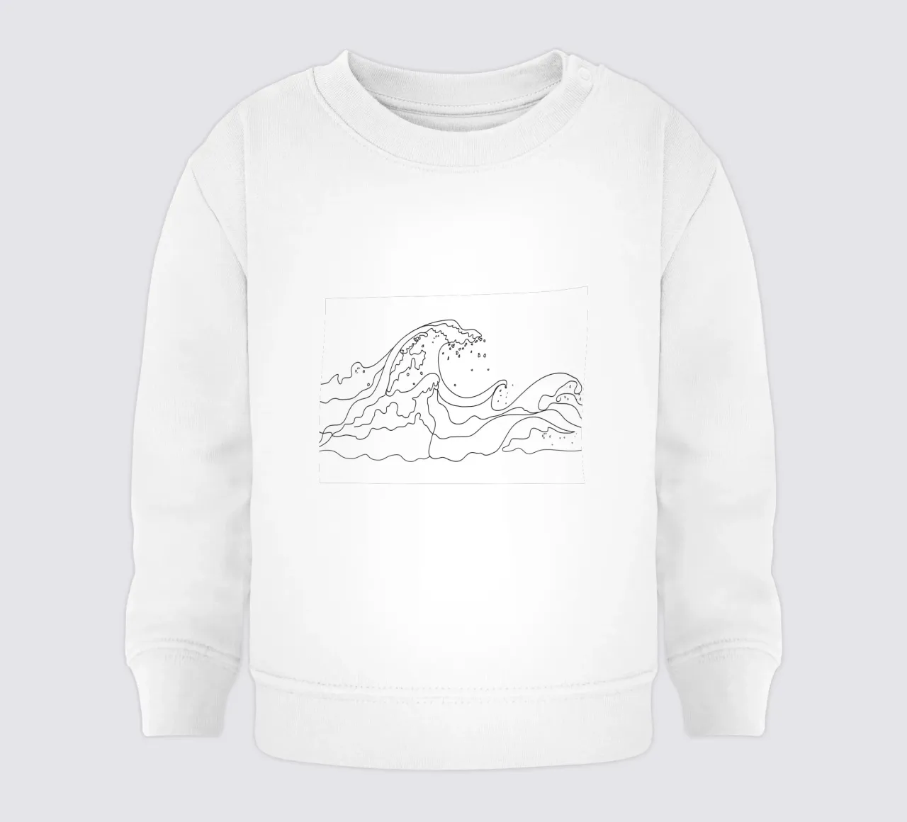 Minimal Line Art Ocean Waves felpa neonato da Nadjaa