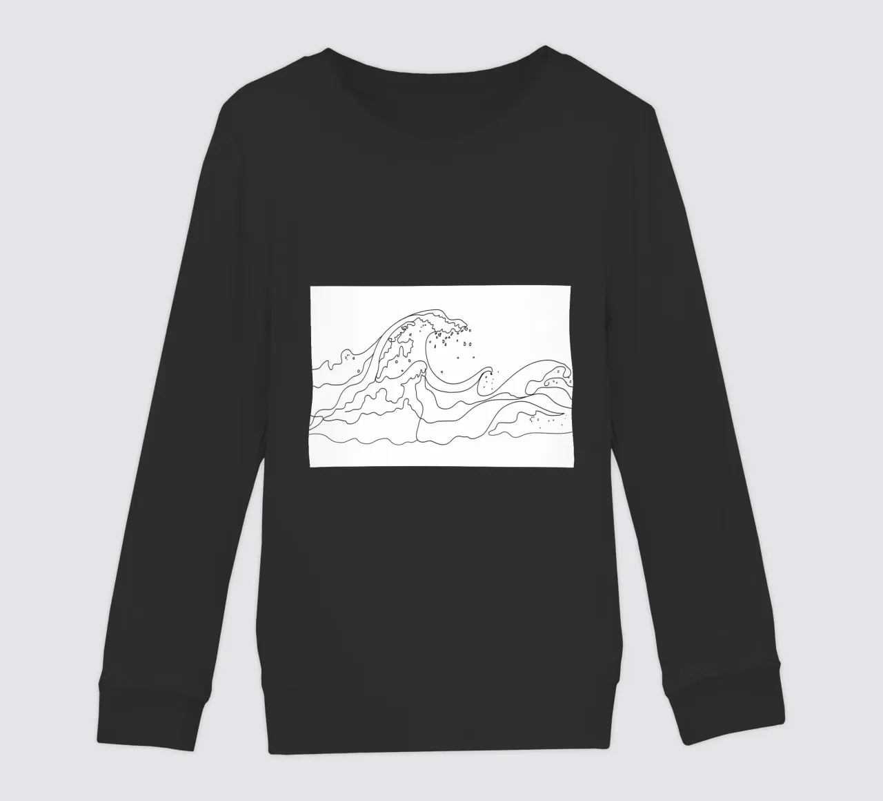 Minimal Line Art Ocean Waves felpa bambino da Nadjaa