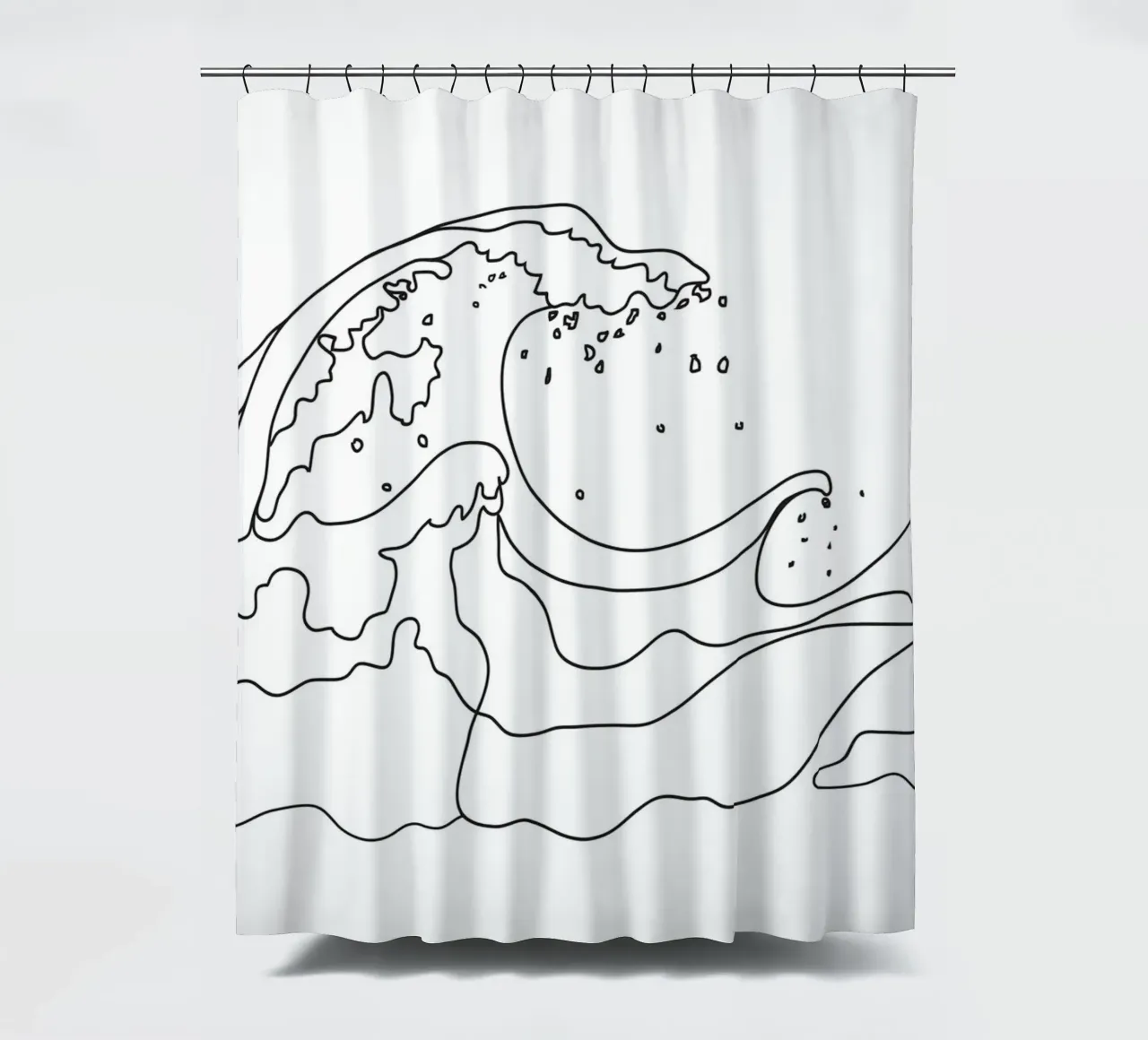 Minimal Line Art Ocean Waves tenda da doccia da Nadjaa