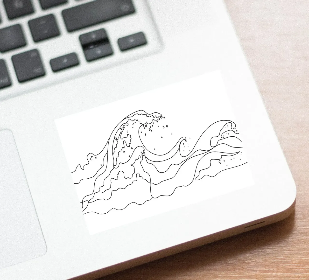 Minimal Line Art Ocean Waves adesivo da Nadjaa