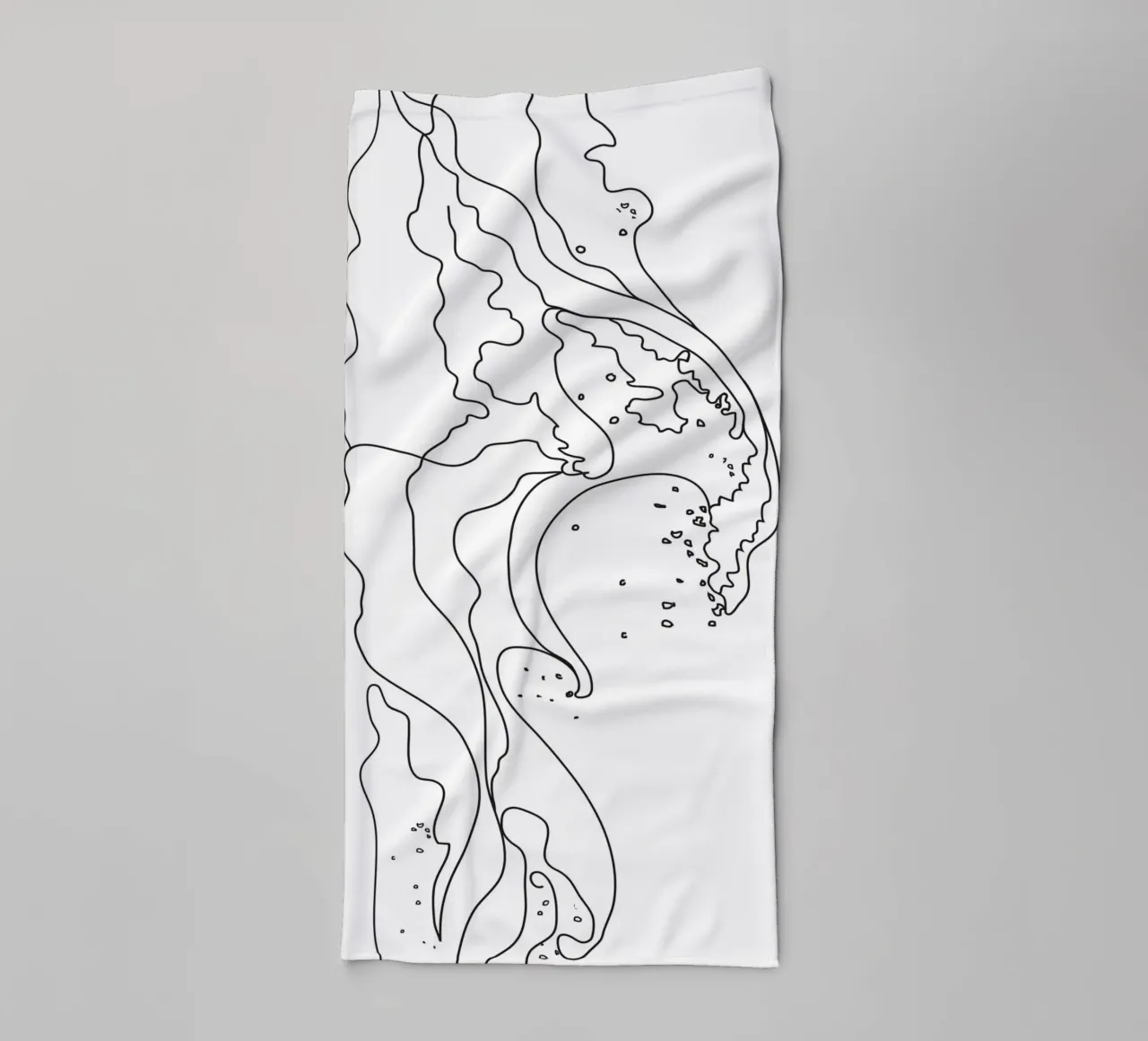 Minimal Line Art Ocean Waves asciugamano da bagno da Nadjaa