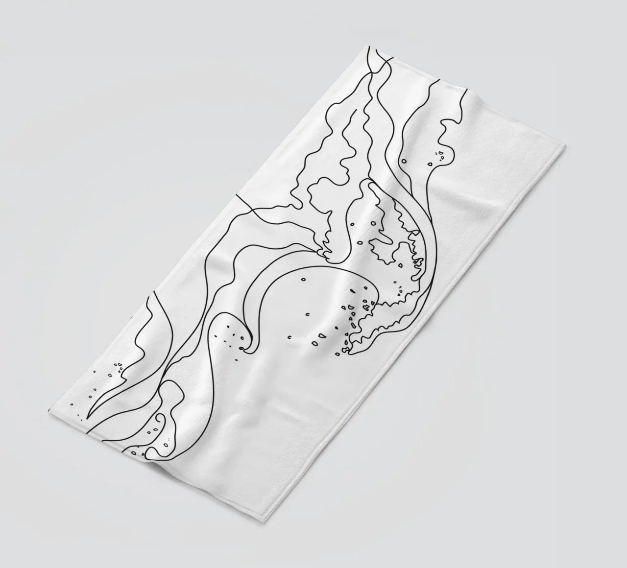 Minimal Line Art Ocean Waves telo mare da Nadjaa