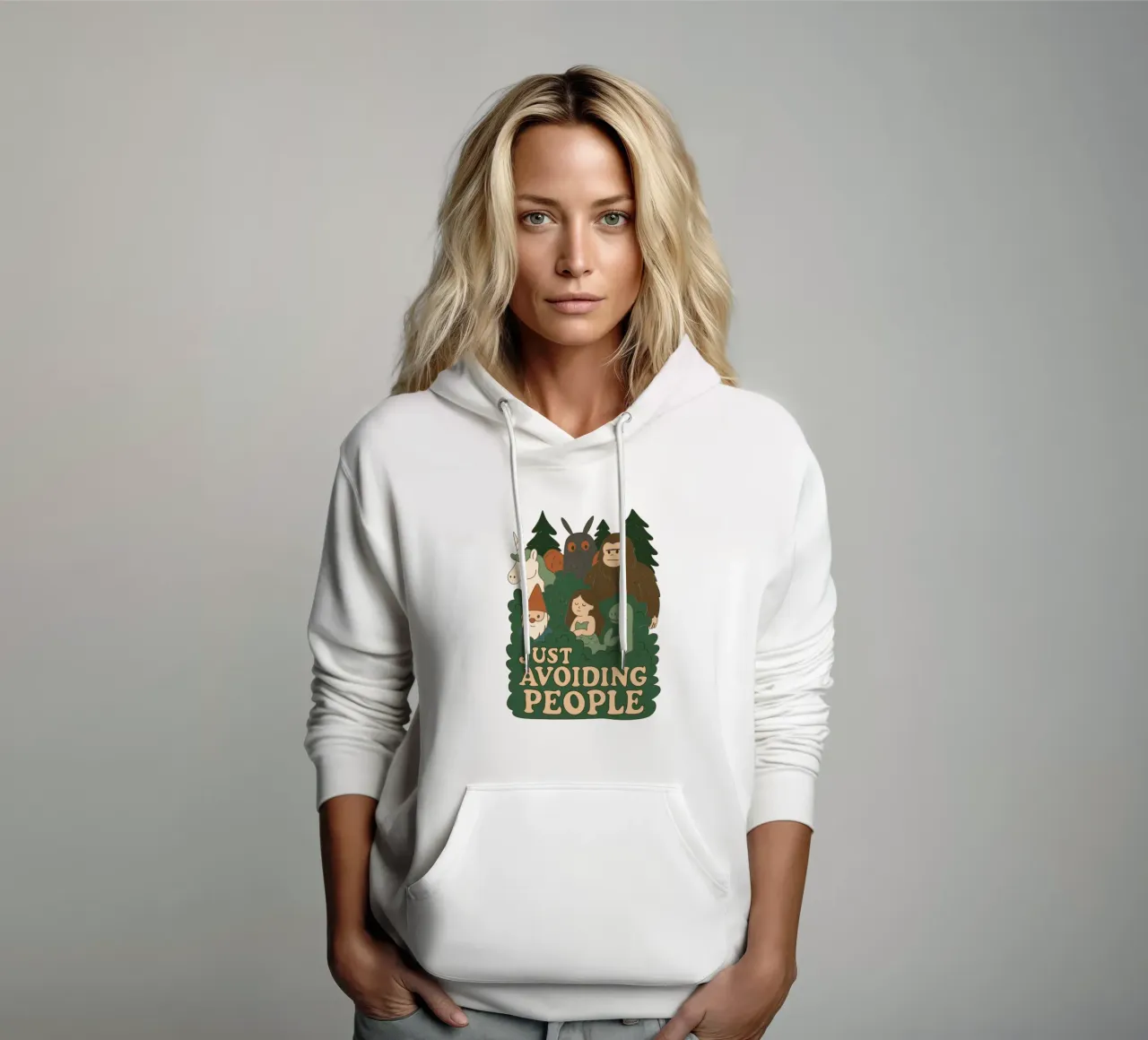 Evitare le persone - Criptidi felpa con cappuccio da Loobs