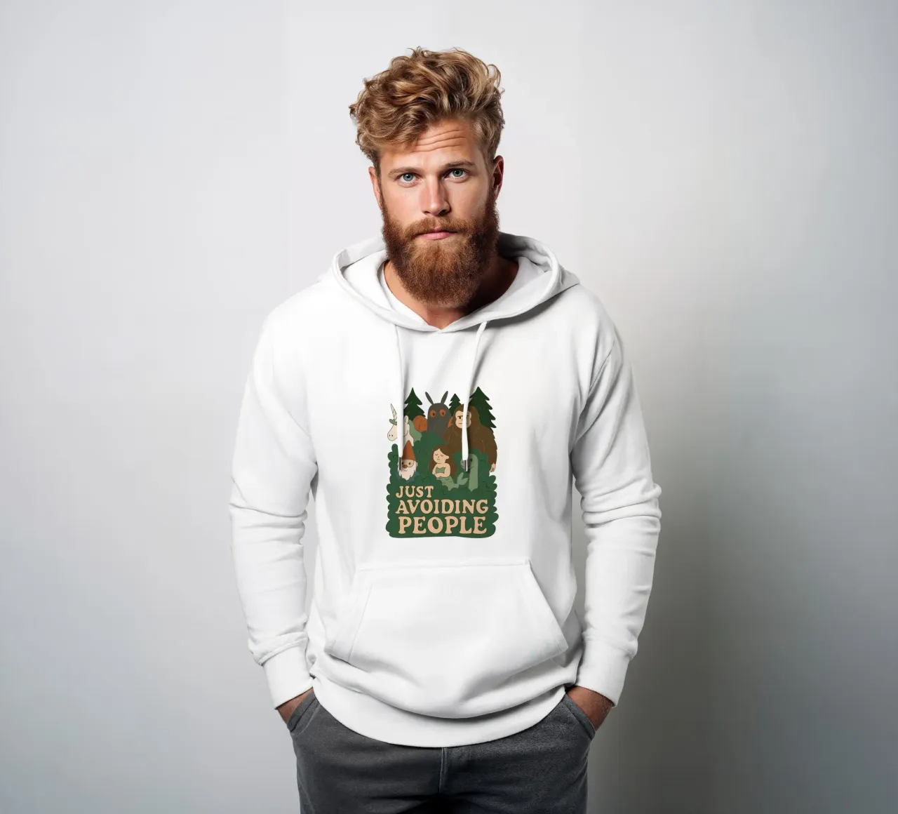 Evitare le persone - Criptidi felpa con cappuccio da Loobs
