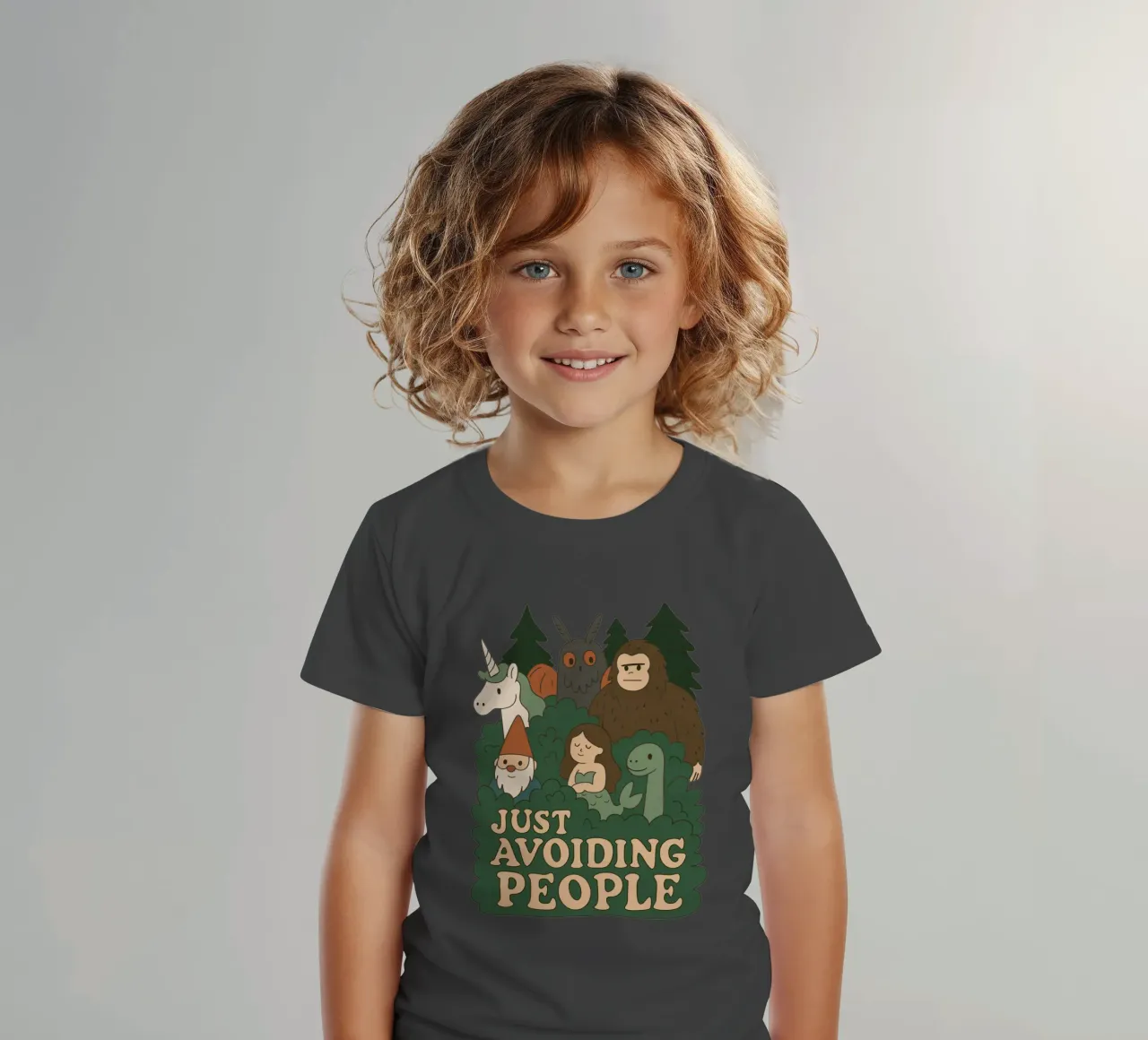 Evitare le persone - Criptidi t-shirt bambini da Loobs