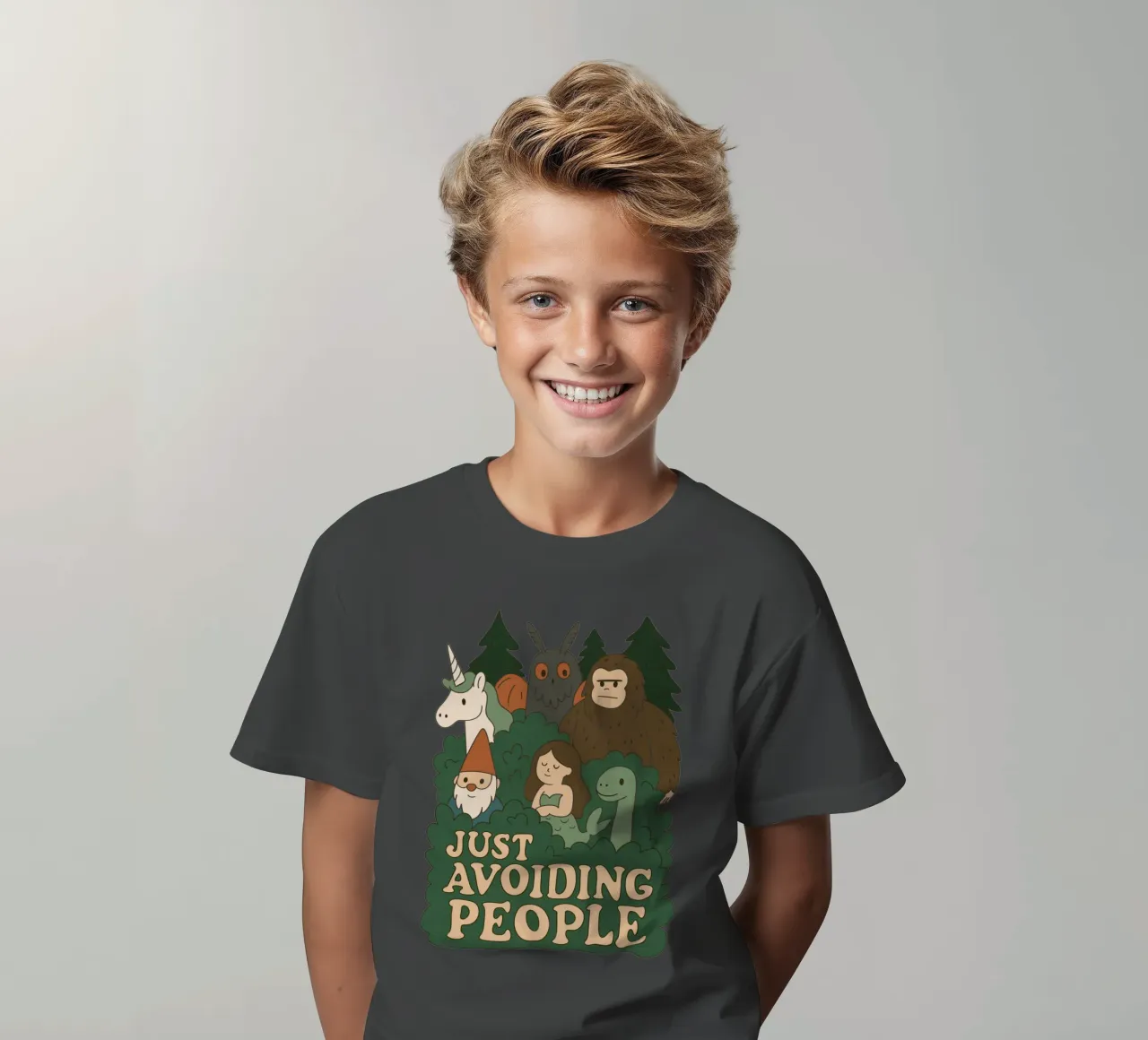 Evitare le persone - Criptidi t-shirt bambini da Loobs