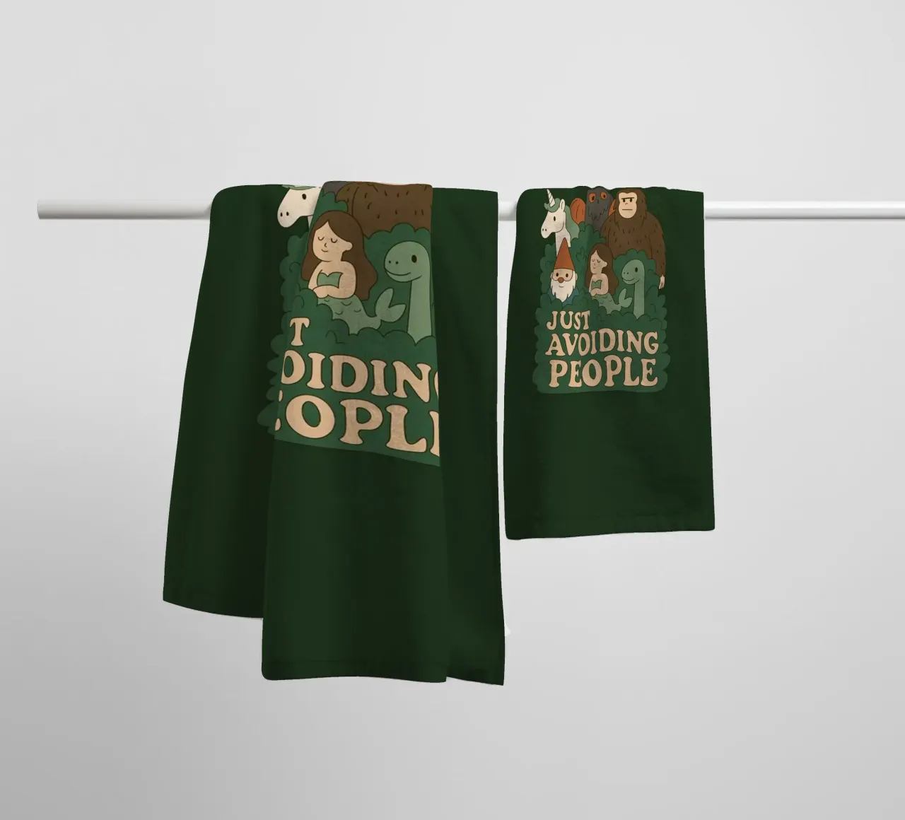 Evitare le persone - Criptidi asciugamano da bagno da Loobs