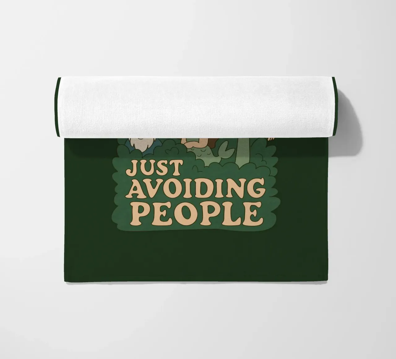 Just Avoiding People - Cryptids beach towel by Loobs