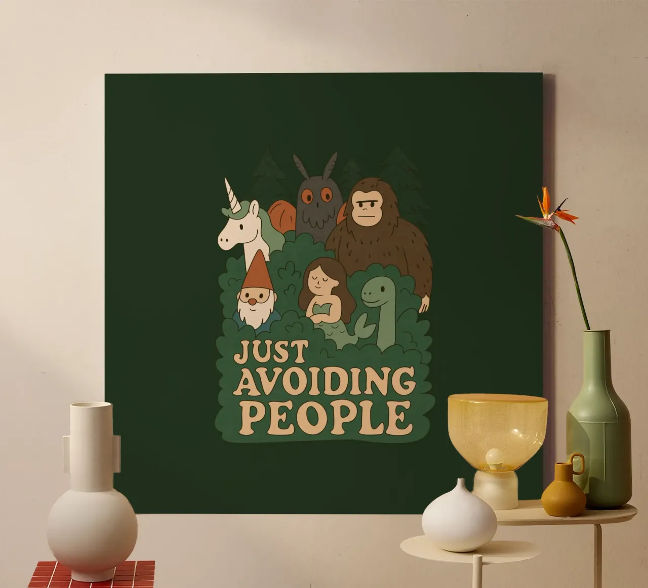 Evitare le persone - Criptidi tela da Loobs