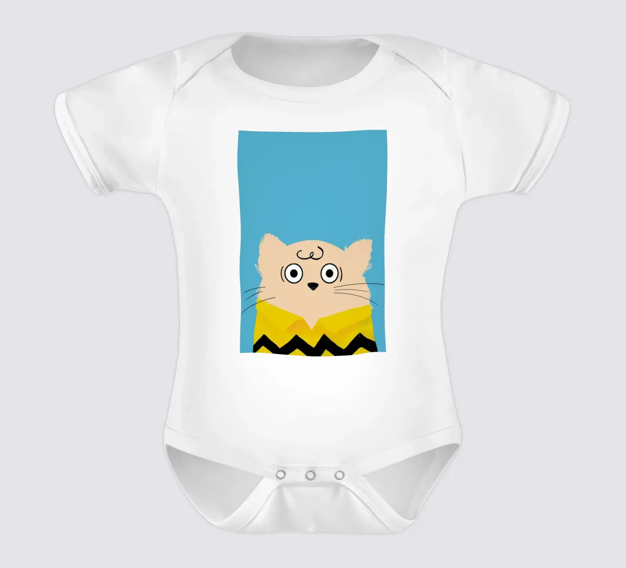Cat Charlie body neonato maniche corte da Doozal