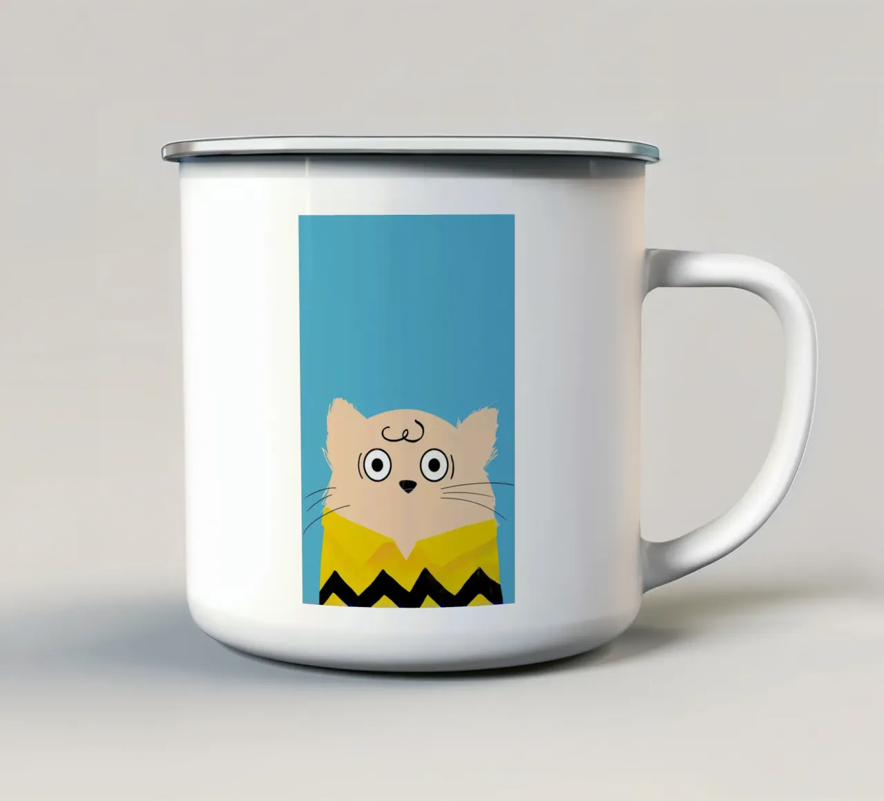 Cat Charlie tazza in smalto da Doozal