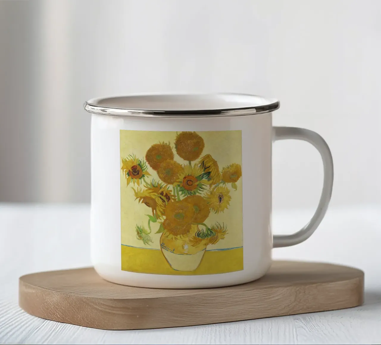 I girasoli di Vincent van Gogh 1888 tazza in smalto da Pretty Flowers Vintage Botanicals