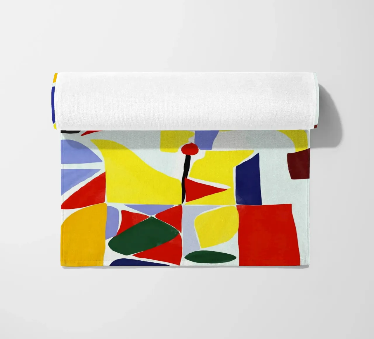 Indien rouge cubisme portraiture var 2 serviette de plage de Little Dean