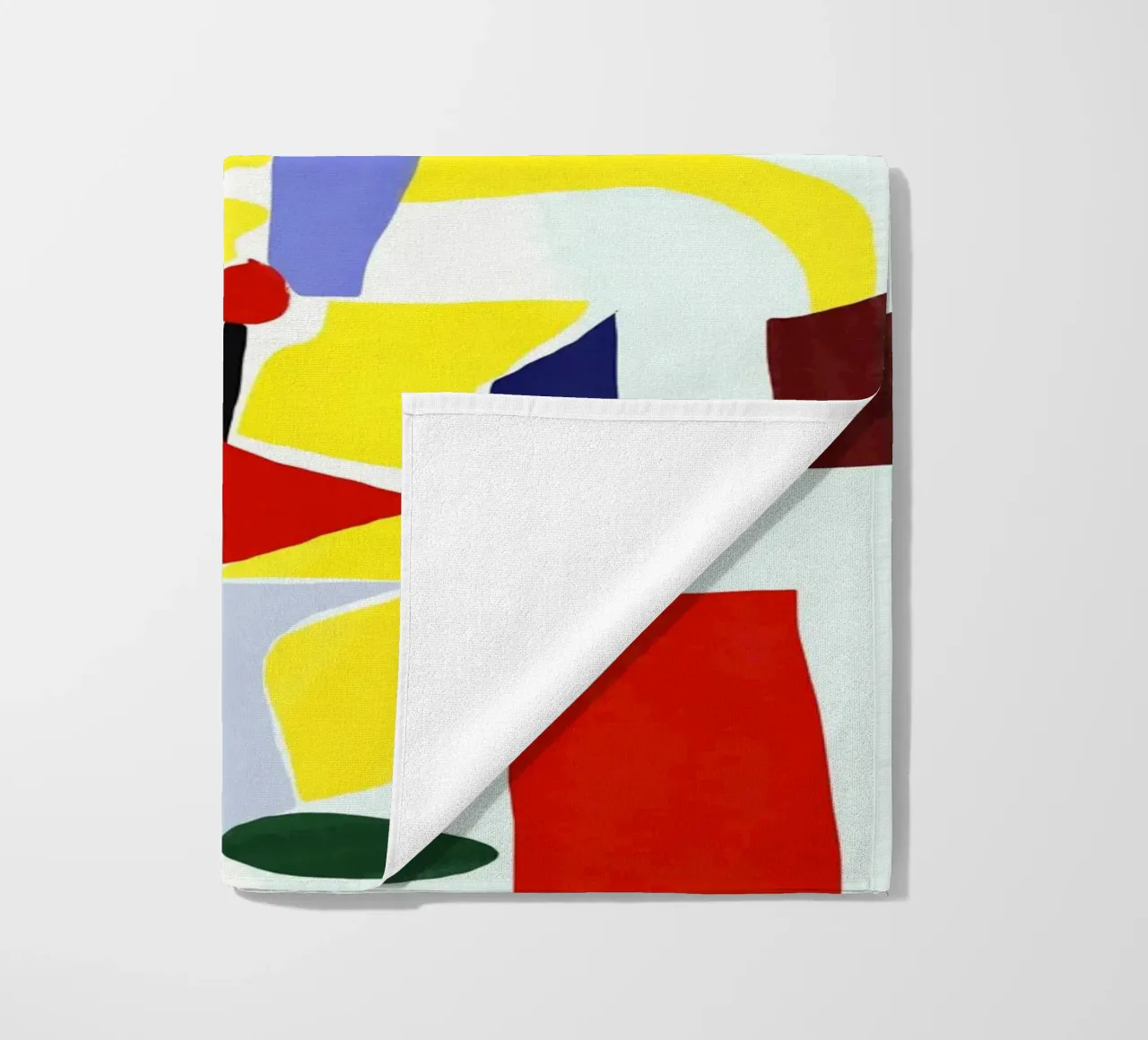 Indien rouge cubisme portraiture var 2 serviette de plage de Little Dean