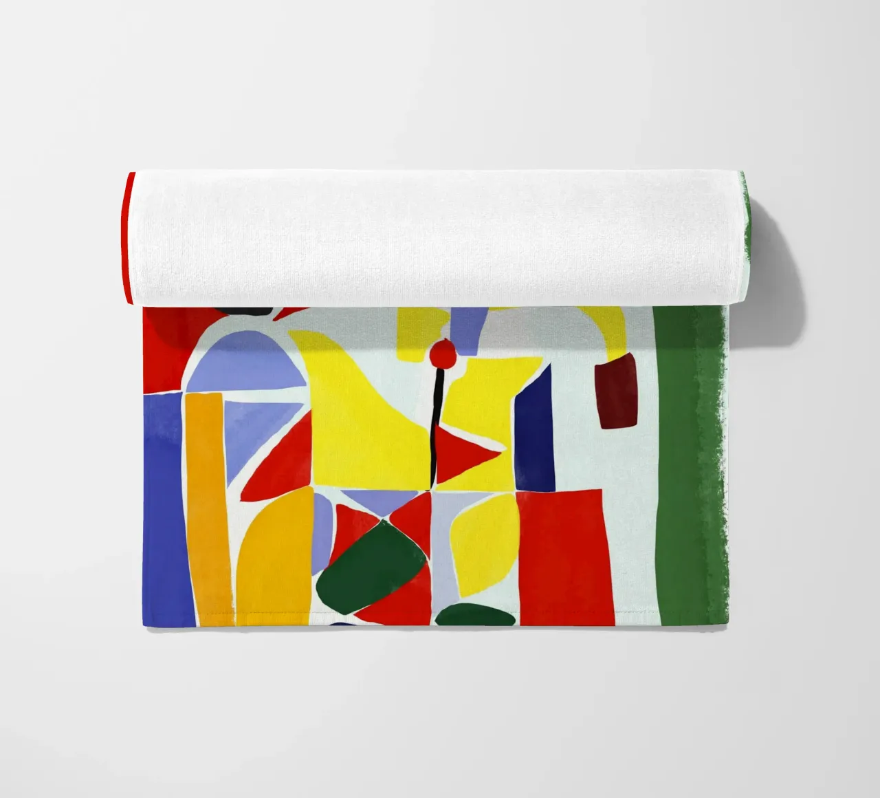 Indien rouge cubisme portraiture var 2 serviette de plage de Little Dean