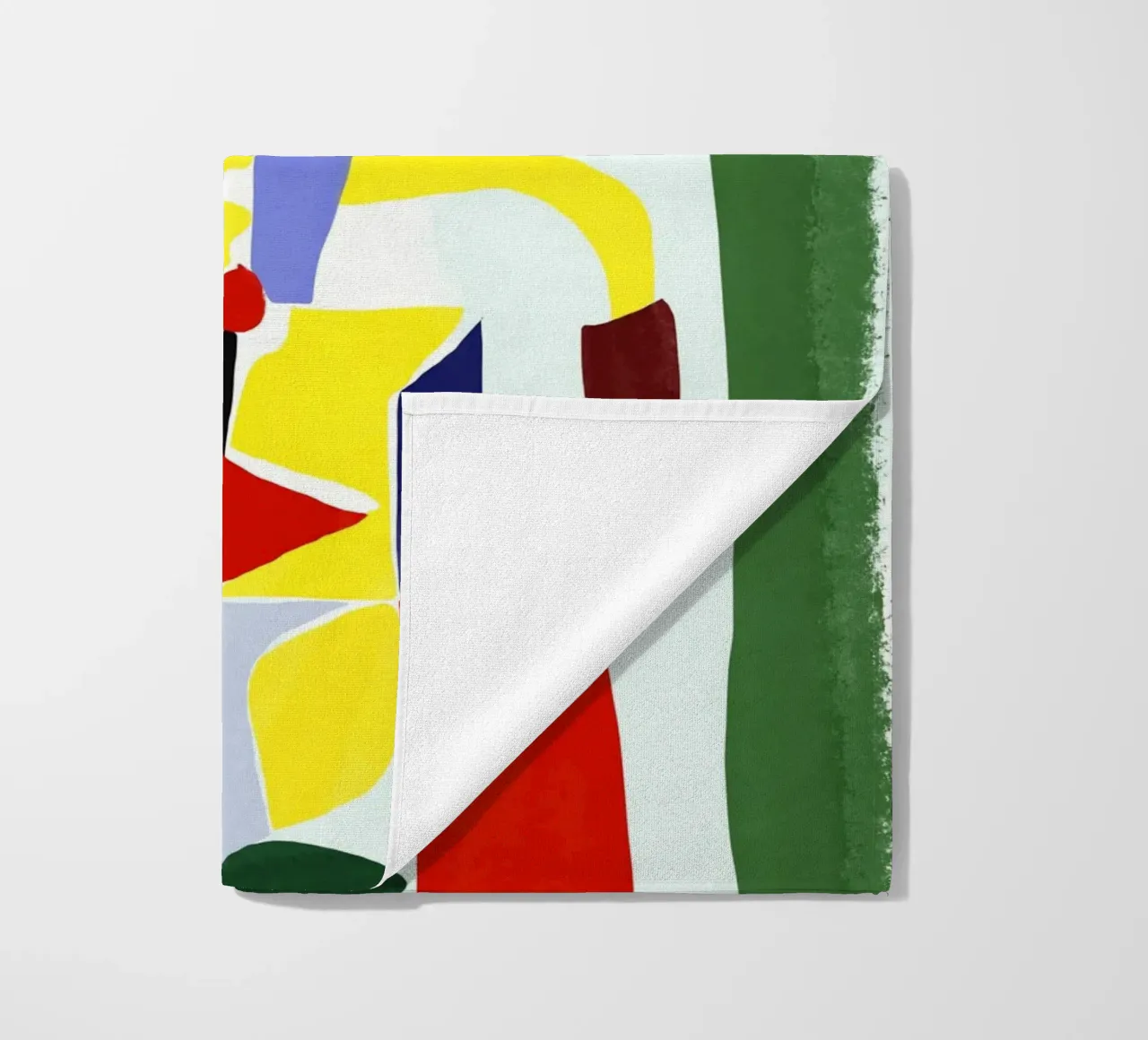 Indien rouge cubisme portraiture var 2 serviette de plage de Little Dean