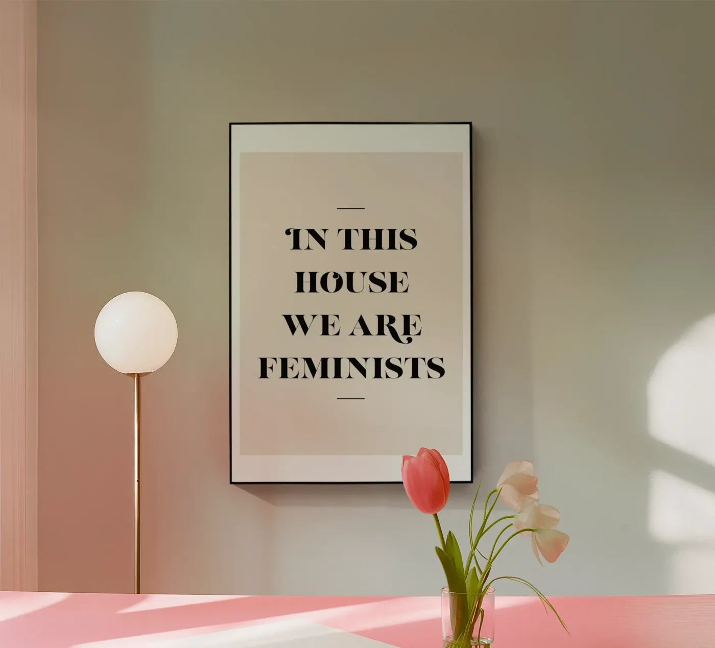 Feminists acryl van Mottos by Sinan Saydik