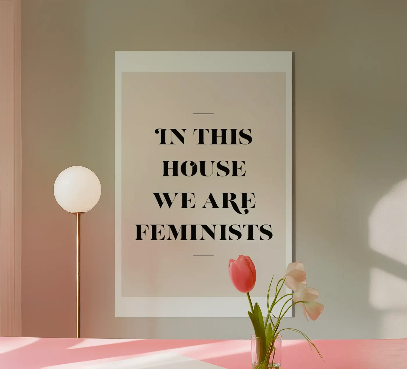 Feminists acryl van Mottos by Sinan Saydik