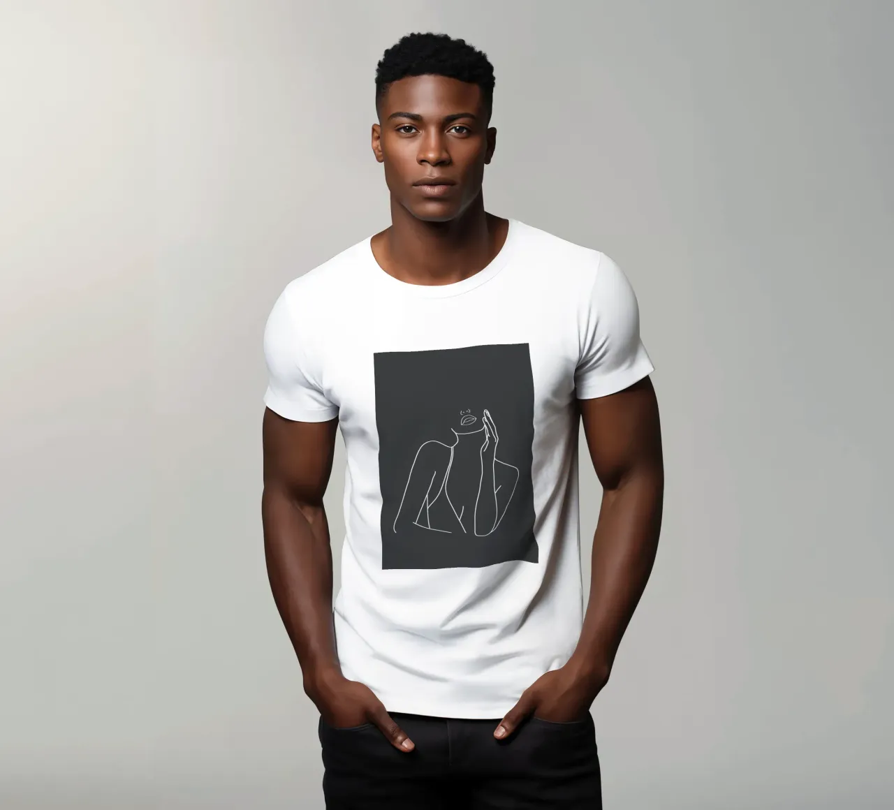 Minimal Line Art of a Woman t-shirt da Nadjaa