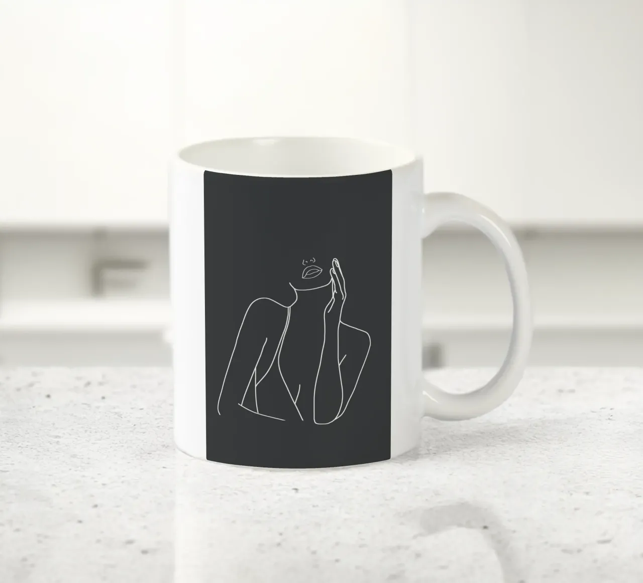 Minimal Line Art of a Woman tazza in ceramica da Nadjaa