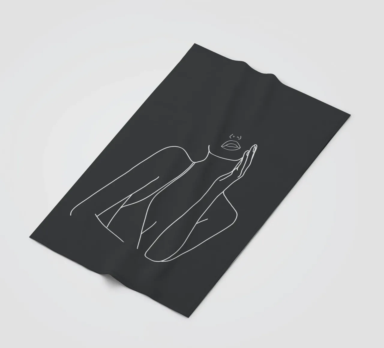 Minimal Line Art of a Woman coperta in pile da Nadjaa