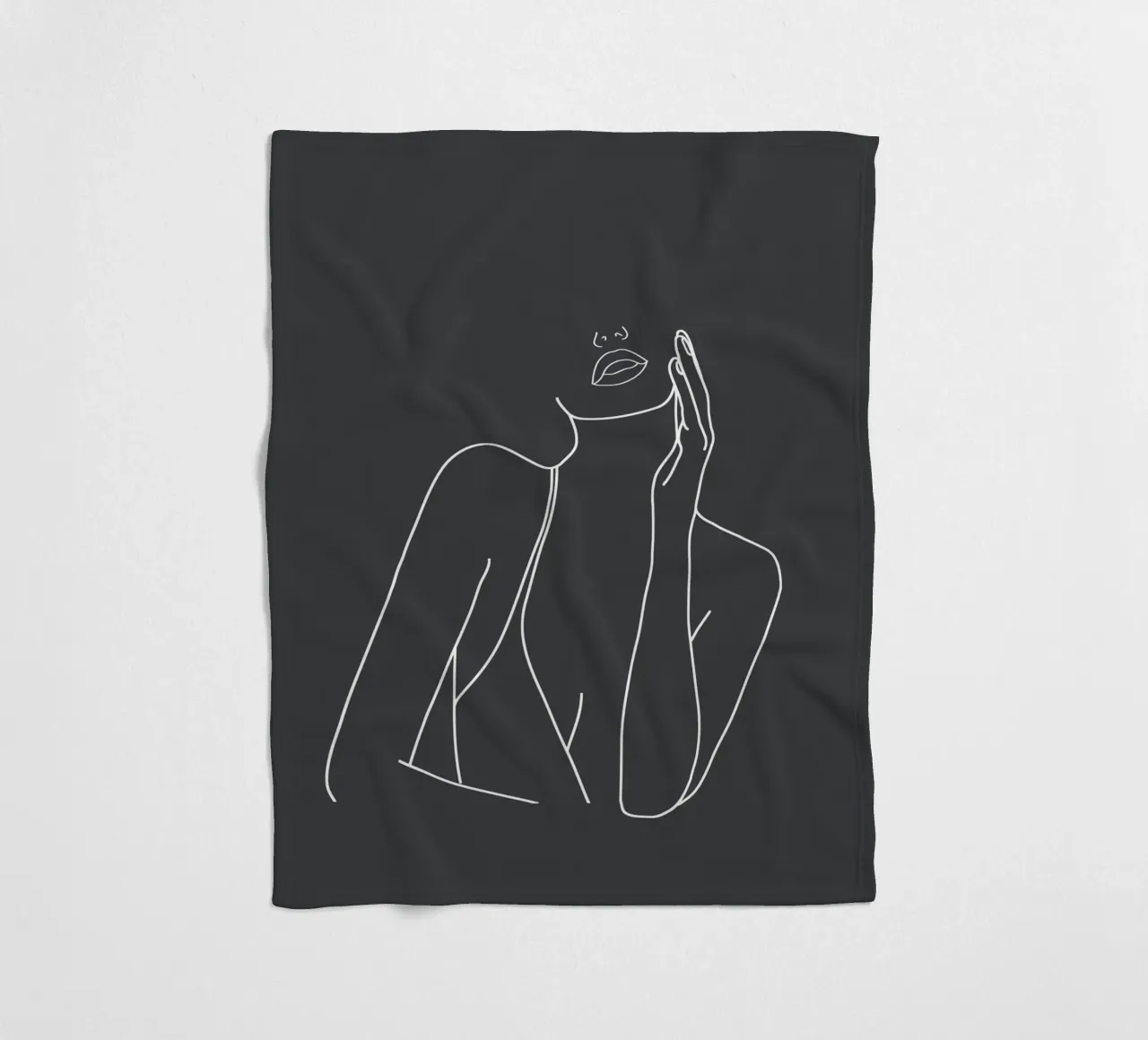 Minimal Line Art of a Woman coperta in pile da Nadjaa